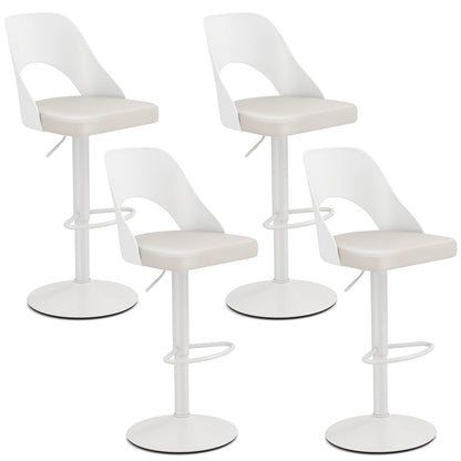 Modern Swivel Bar Stools Set of 2/4 with Enlarged PU Leather Seat