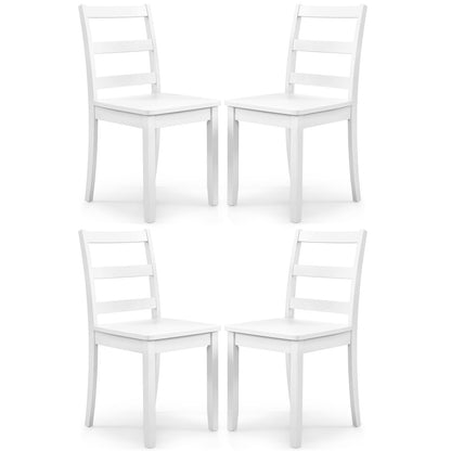 Wooden Dining Chairs Set of 2/4 with Curved Backrest and Rubber Wood Legs for Home Dining Room