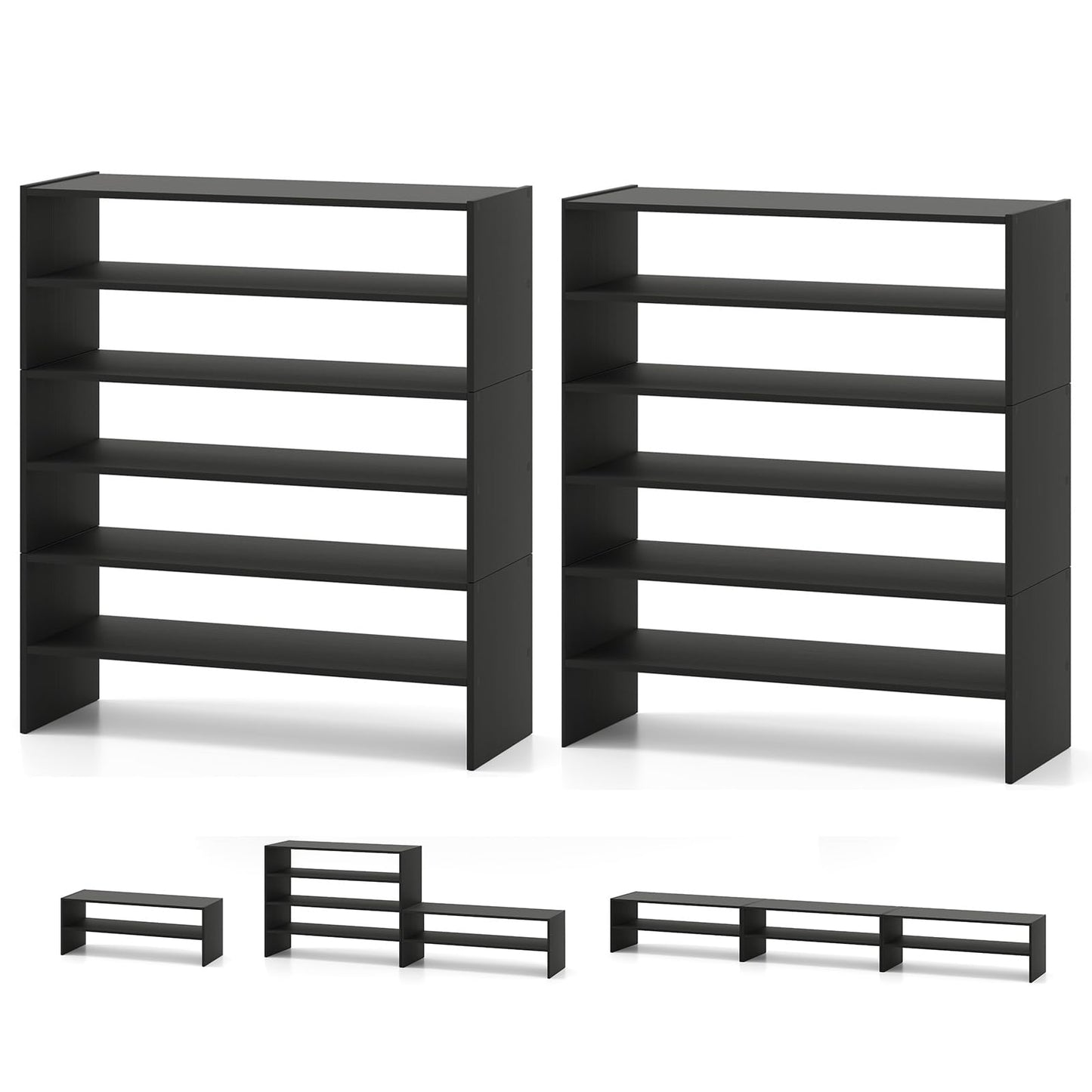 Extra Wide Shoe Shelf Organizer with Stackable Design