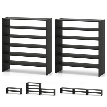 Extra Wide Shoe Shelf Organizer with Stackable Design
