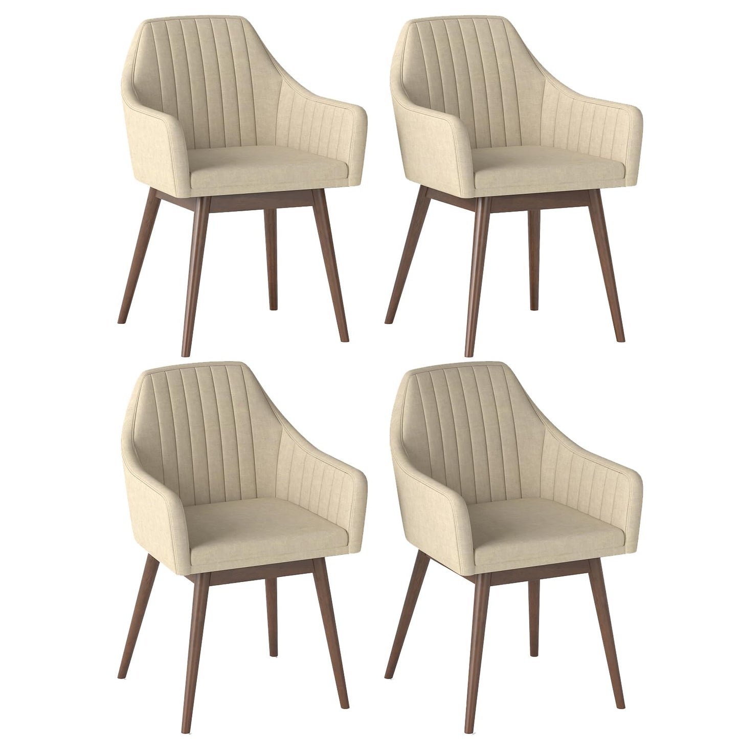 Dining Chairs Set of 2/4 with Comfy Padded Backrest & Seat