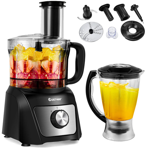 Food Processor & Blender, 500W Professional Food Chopper with 3 Blades, 3-Speed Adjustment