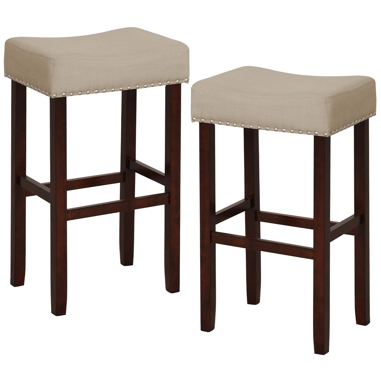 29.5-inch Counter Height Bar Stools Set of 2/4 Backless Vanity Chair for Makeup