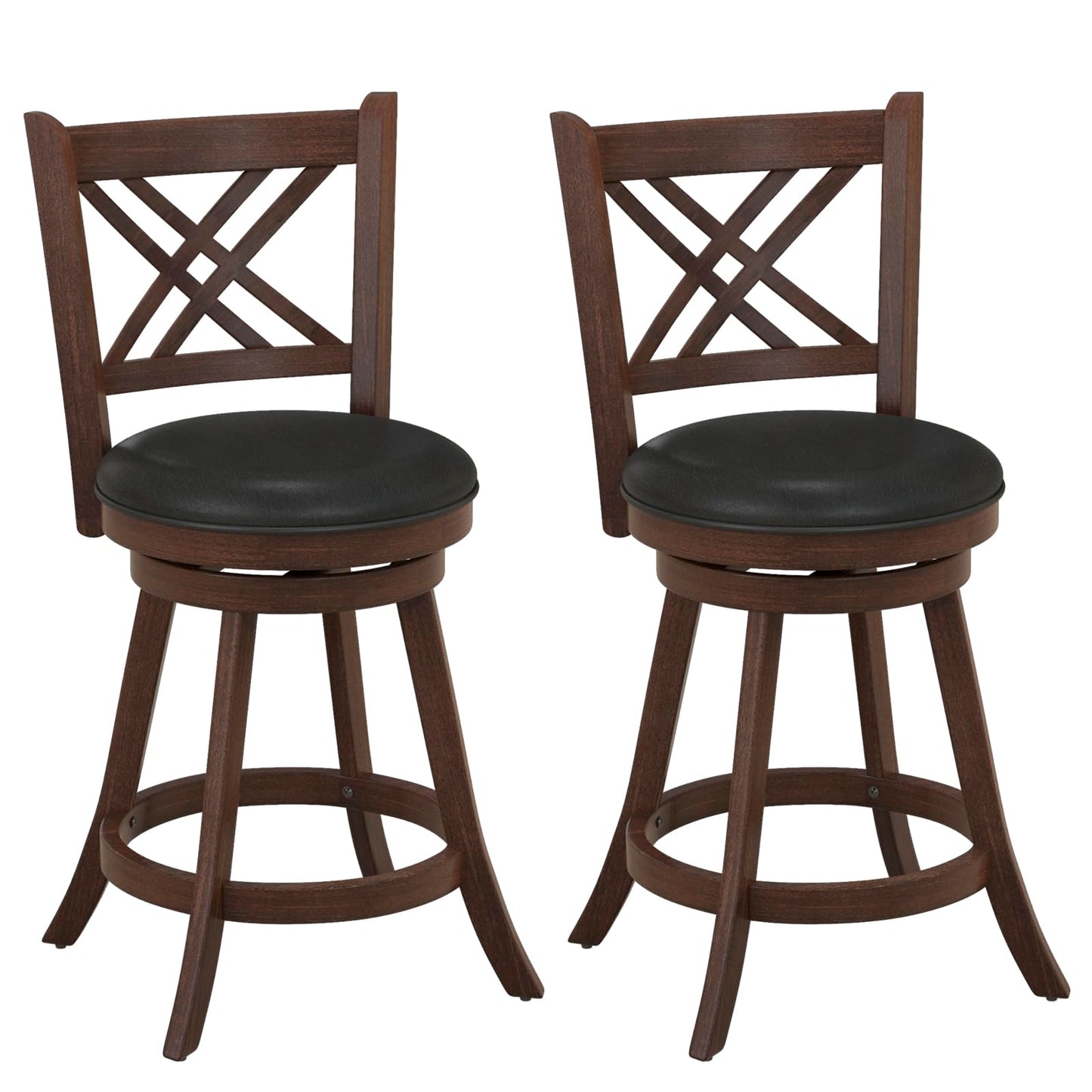 Bar Stool Set of 2/4 for Kitchen Island Swivel Upholstered Counter Height Barstools（24“/29”））