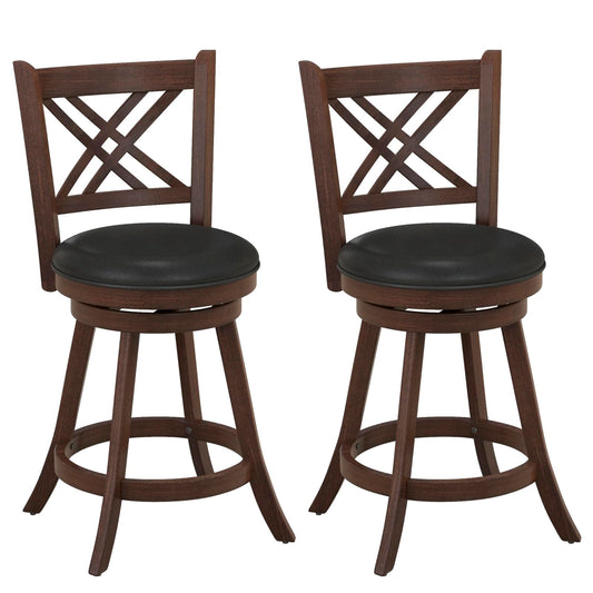 Bar Stool Set of 2/4 for Kitchen Island Swivel Upholstered Counter Height Barstools（24“/29”））