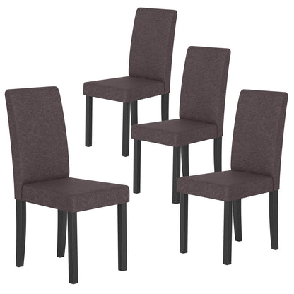 Fabric Upholstered Armless Kitchen Side Chair w/Rubber Wood Legs