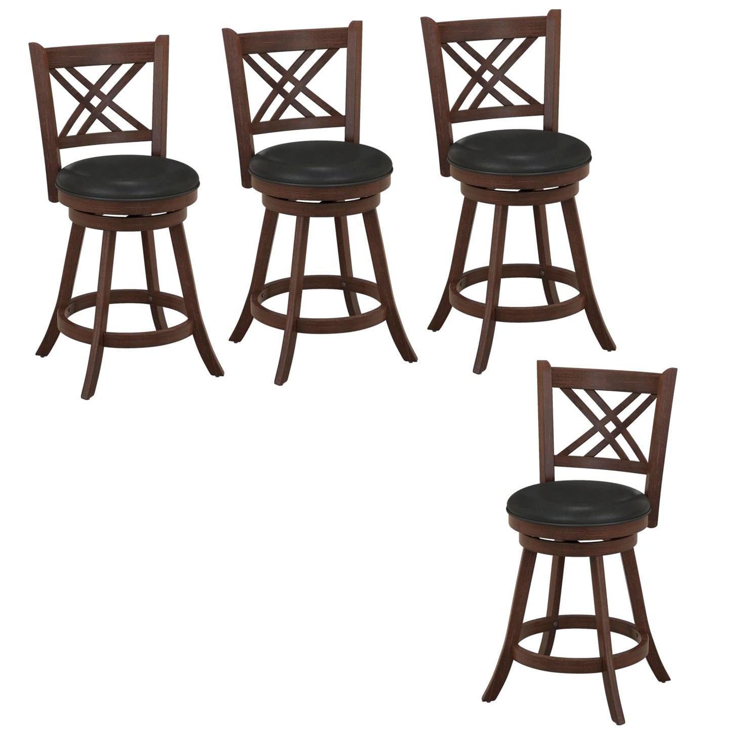 Bar Stool Set of 2/4 for Kitchen Island Swivel Upholstered Counter Height Barstools（24“/29”））
