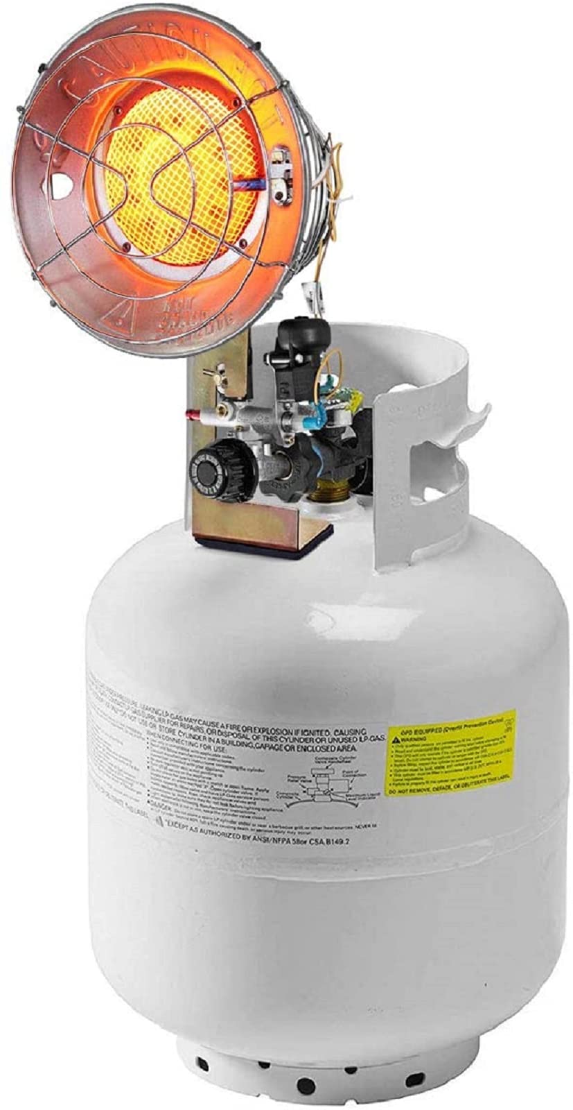 15,000 BTU Propane Tank Top Heater with Safety Shut-off Valve and Tip-over Switch