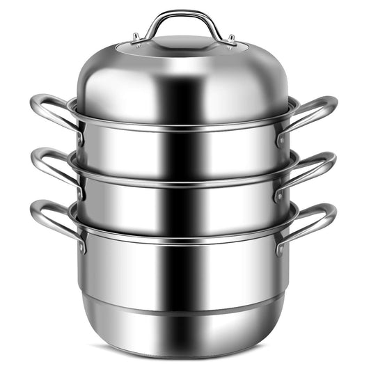 4-Tier Steamer for Cooking 11 Inch Stainless Steel Steamer Pot