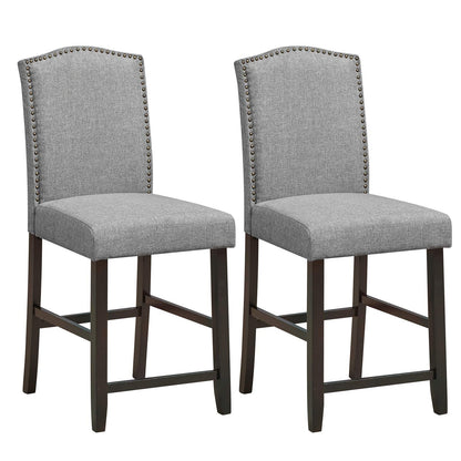 Bar Stools Set of 2 25'' Upholstered Counter Height Bar Stools