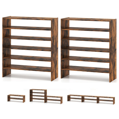 Extra Wide Shoe Shelf Organizer with Stackable Design