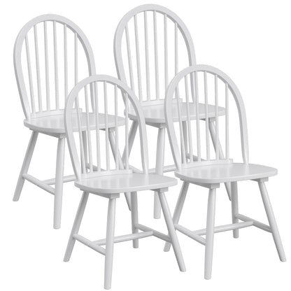 Windsor Dining Chairs Set of 2/4 w/Spindle Back & Reinforced H-Shaped Legs