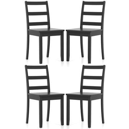 Wooden Dining Chairs Set of 2/4 with Curved Backrest and Rubber Wood Legs for Home Dining Room