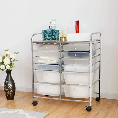 12-Drawer Rolling Storage Cart 12 Drawer Organizer Trolley
