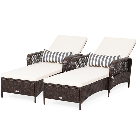 10 Gear Adjustable Recliner with Armrest & Pillow for Deck