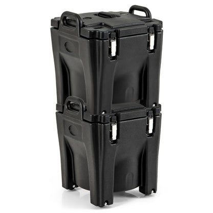 Insulated Food Carrier 32Qt Stackable Catering Hot Box w/ 4 Directional Wheels
