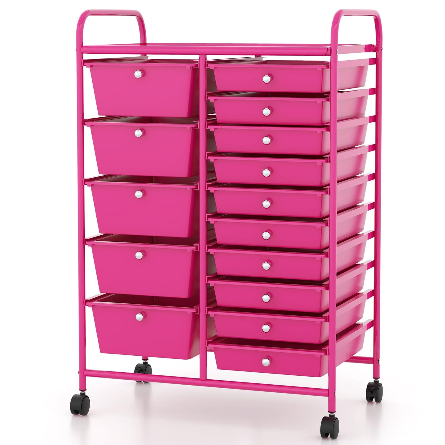 ARLIME 15-Drawer Storage Cart, 15 Drawer Trolley, Rolling Organizer Cart