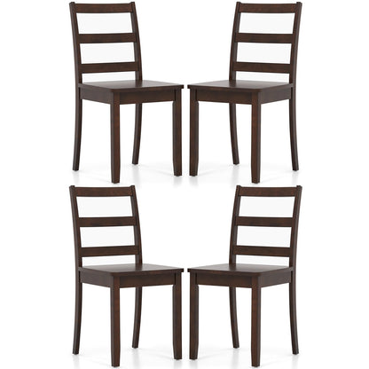 Wooden Dining Chairs Set of 2/4 with Curved Backrest and Rubber Wood Legs for Home Dining Room