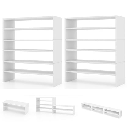Extra Wide Shoe Shelf Organizer with Stackable Design