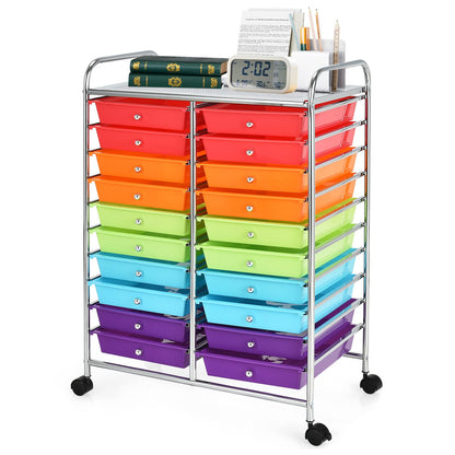 20-Drawer Rolling Storage Cart Utility Storage Organizer Cart for Tools