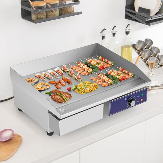 22" Commercial Electric Griddle, Stainless Steel Flat Top Grill