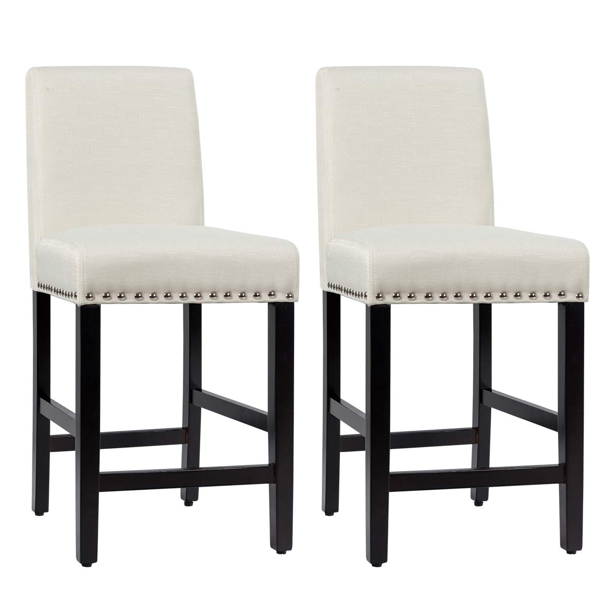 Bar Stools Set of 2/4 Upholstered Counter Height Bar Stools