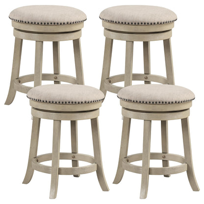 360° Swivel Bar Stools Set of 2/4 24/26.5-inch Height Upholstered Round Barstools