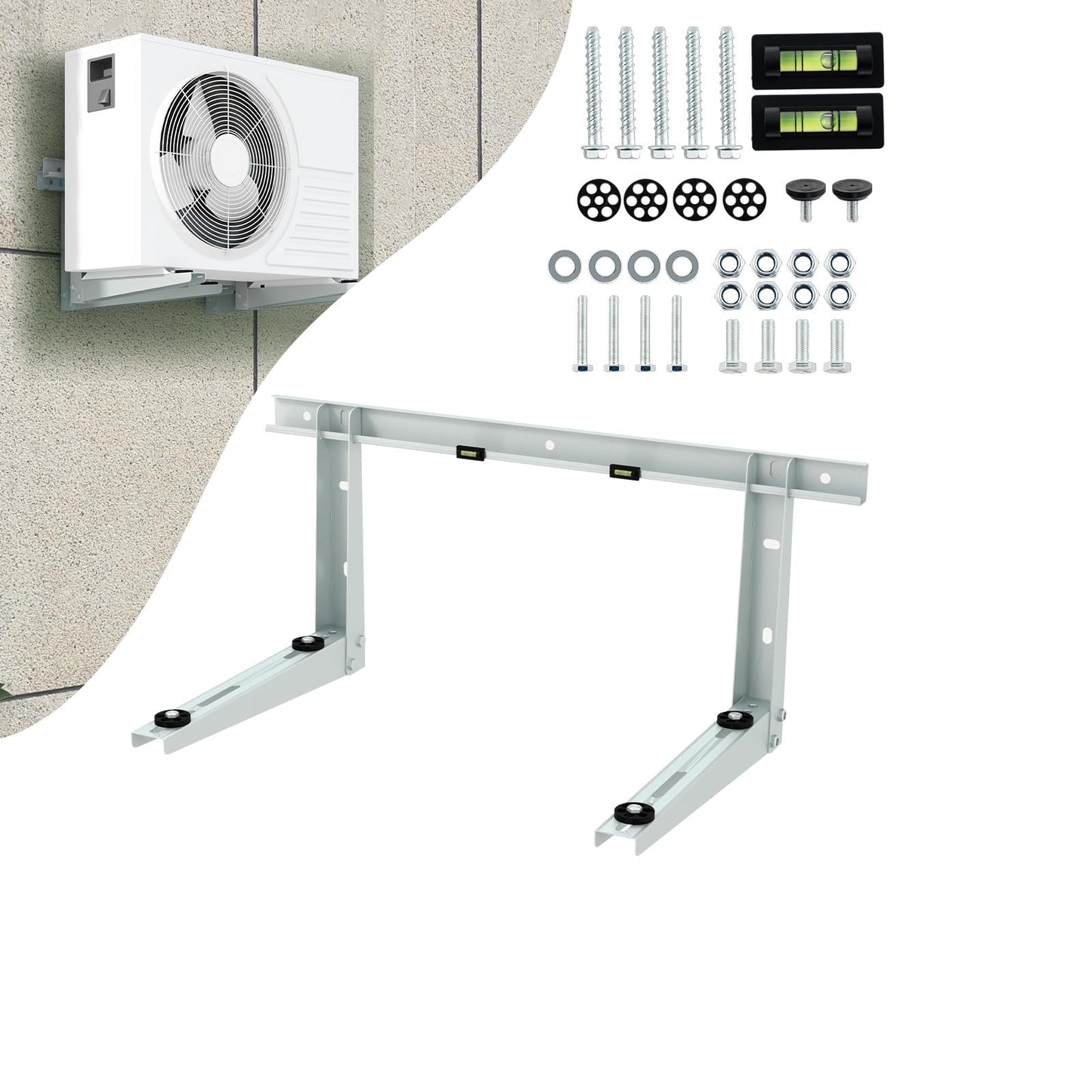 ARLIME Mini Split Wall Mounting Bracket for 6000-24000 BTU Universal Ductless Air Conditioners AC and Heat Pump Systems