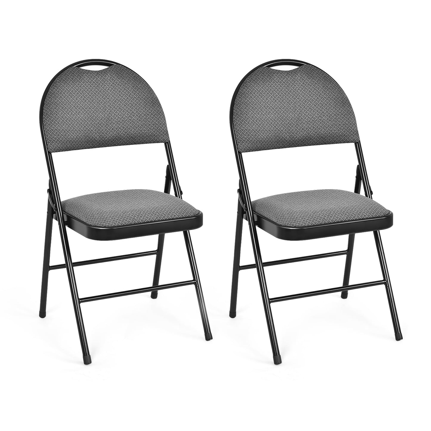 ARLIME Folding Chairs w/Padded Seats, Padded Folding Chair w/Handle Hole, Upholstered Seat