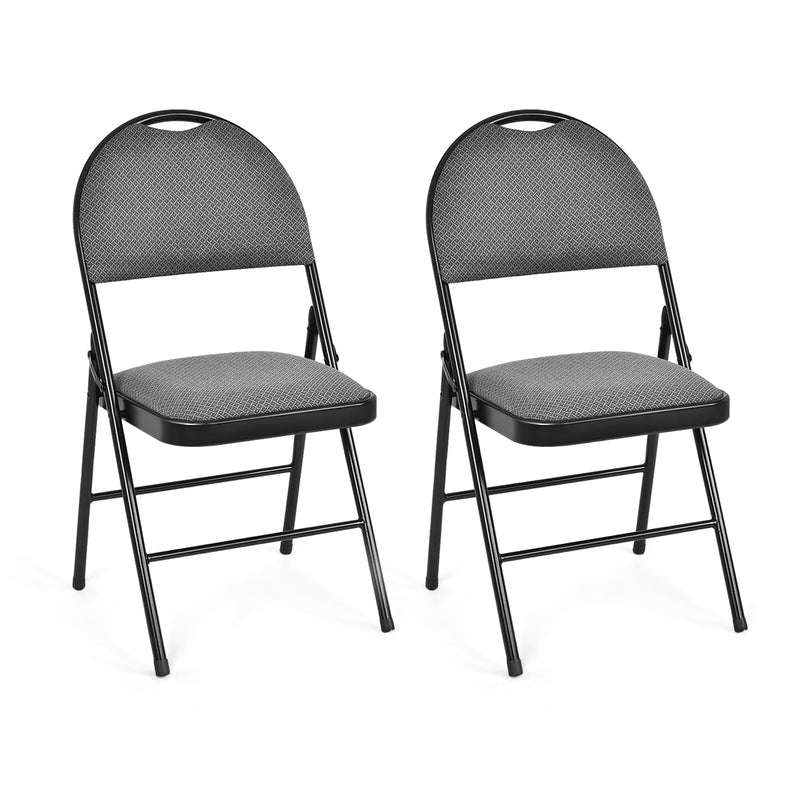 ARLIME 6 PCS Folding Chairs w/Padded Seats, Padded Folding Chair w/Handle Hole, Upholstered Seat