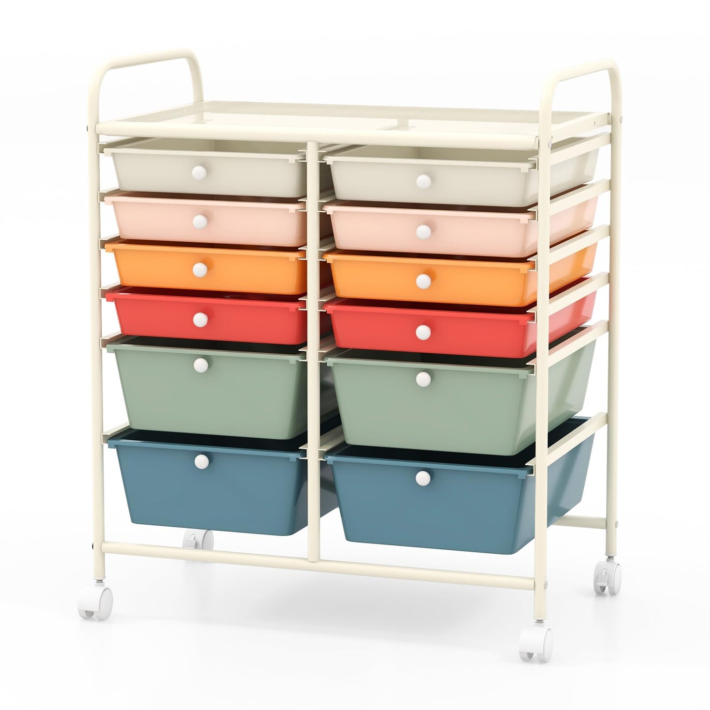 12-Drawer Rolling Storage Cart 12 Drawer Organizer Trolley