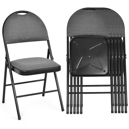 ARLIME Folding Chairs w/Padded Seats, Padded Folding Chair w/Handle Hole, Upholstered Seat