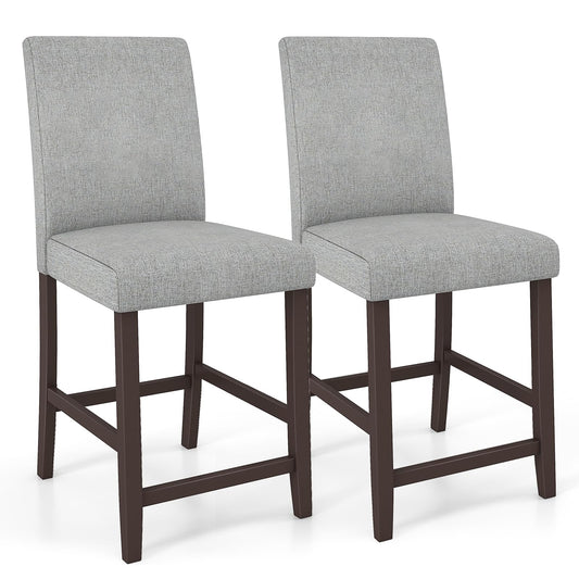 Bar Stools Set of 2/4 Counter Height Bar Stools with Rubber Wood Legs & Ergonomic Back