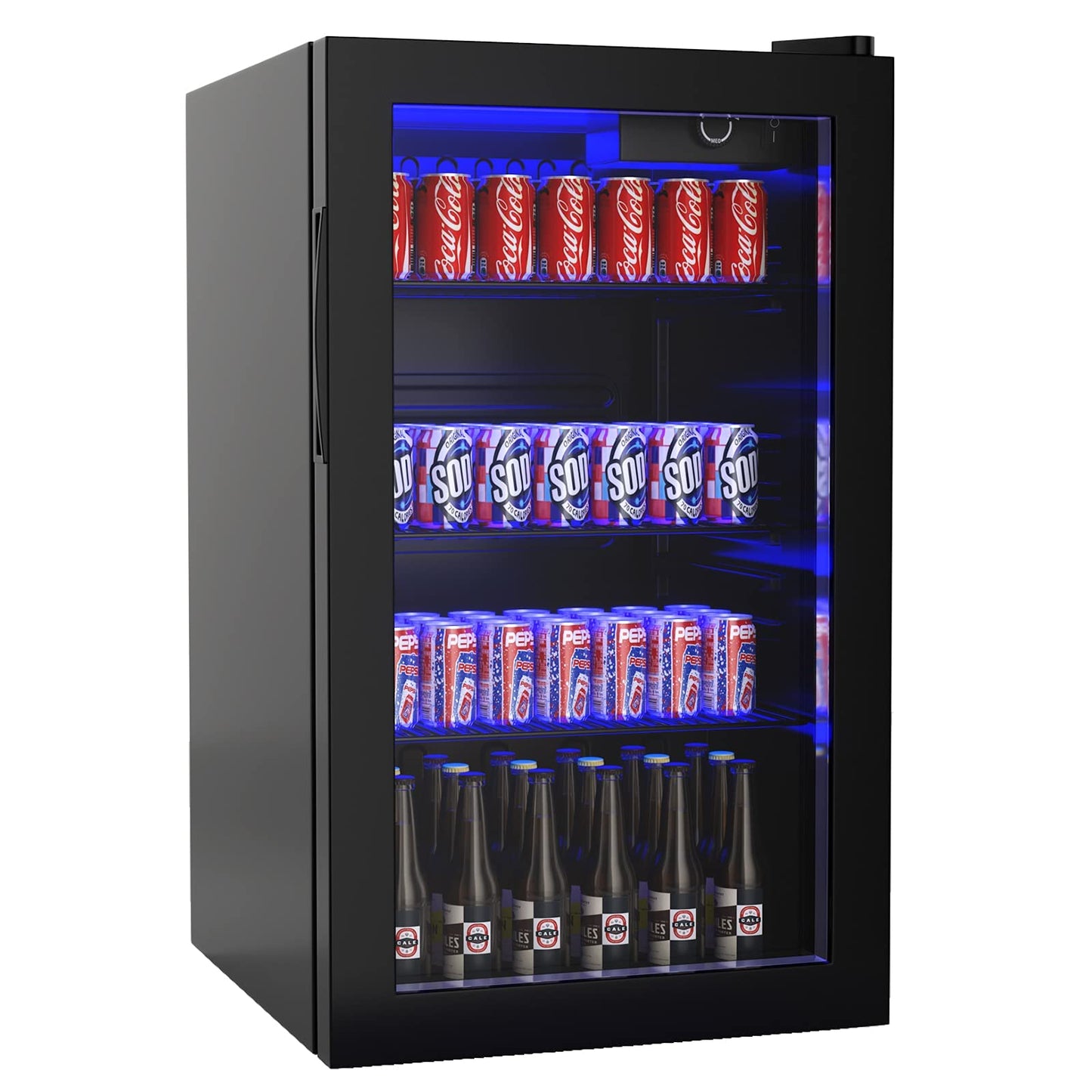 ARLIME Mini Fridge, Drink Cooler, 120 Can, Beverage Refrigerator with Glass Door