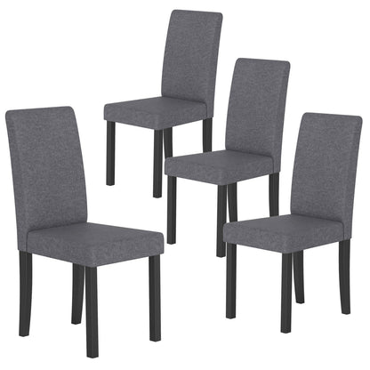 Fabric Upholstered Armless Kitchen Side Chair w/Rubber Wood Legs
