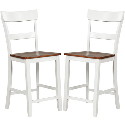 24'' Mid Century Modern Island Chairs with Rubber Wood Legs and High Backrest