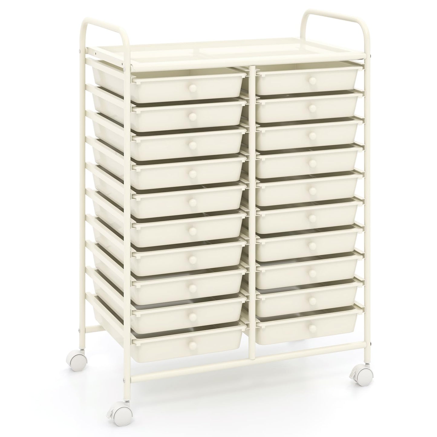 20-Drawer Rolling Storage Cart Utility Storage Organizer Cart for Tools