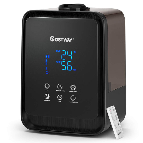 Ultrasonic Air Humidifier, 4.5L/1.2 Gallon, Warm and Cool Mist Humidifier, Whisper-quiet Operation (Black)