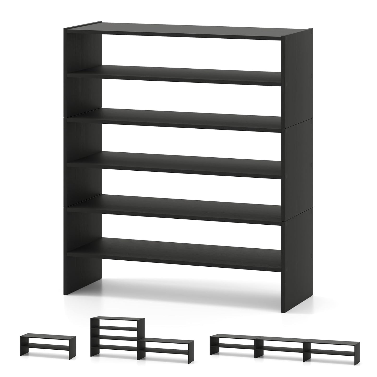 Extra Wide Shoe Shelf Organizer with Stackable Design