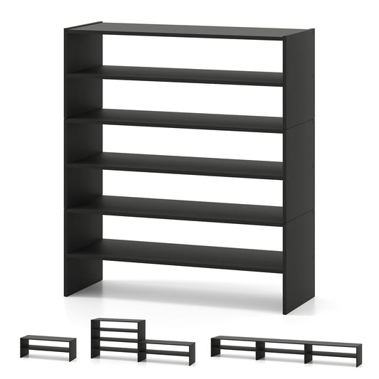 Extra Wide Shoe Shelf Organizer with Stackable Design