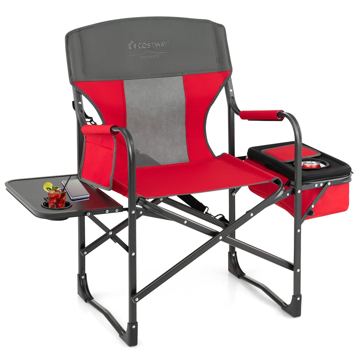 Folding Camping Chair Heavy-Duty Director Chair Supports 400lbs for Adults