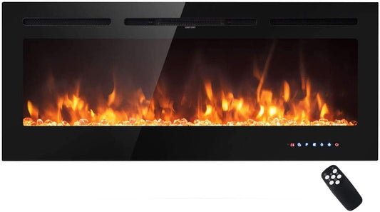 ARLIME 50” Recessed Electric Fireplace 750W/1500W Wall Mounted & in Wall