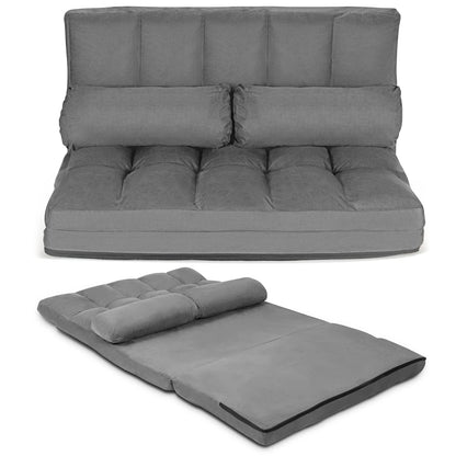 Convertible Floor Sofa Couch with 2 Pillows