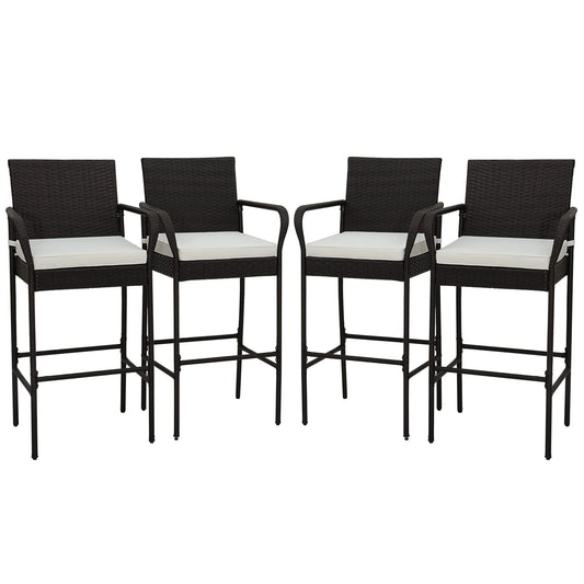Patio Bar Height Chairs with Cushions for Backyard