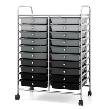 20-Drawer Rolling Storage Cart Utility Storage Organizer Cart for Tools
