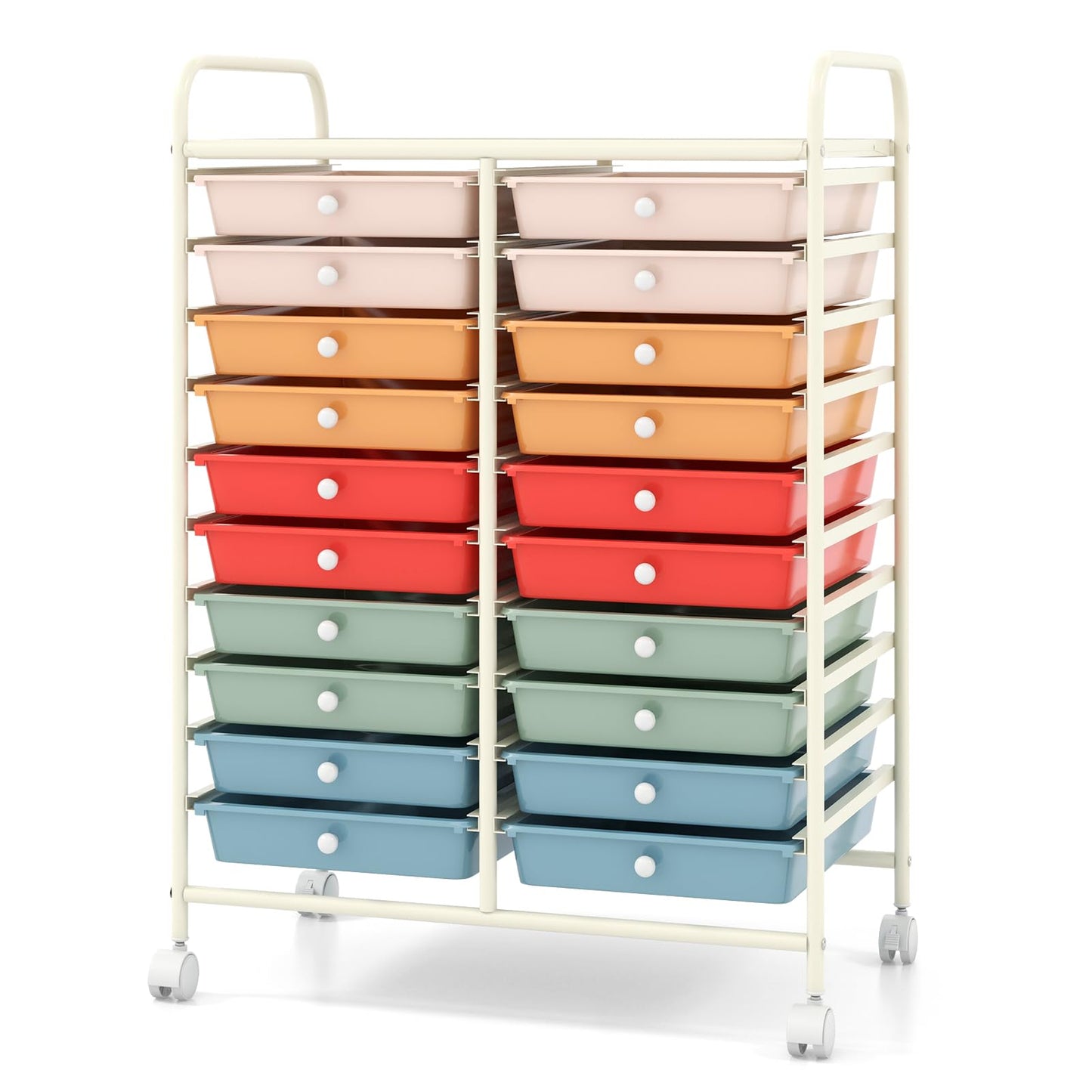 20-Drawer Rolling Storage Cart Utility Storage Organizer Cart for Tools