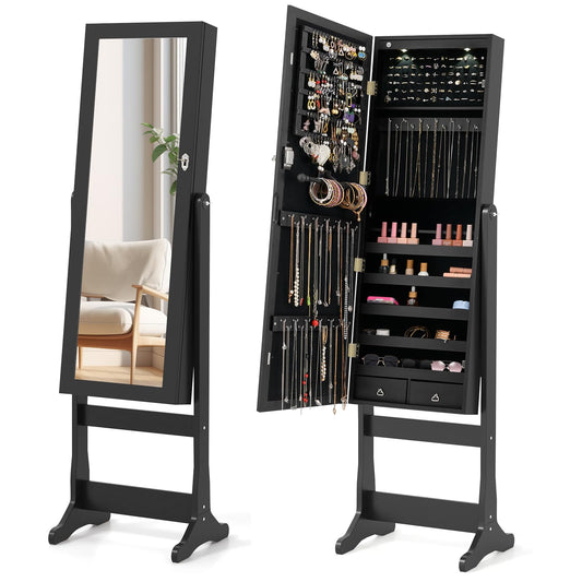 57.5" Jewelry Armoire with Full Length Mirror
