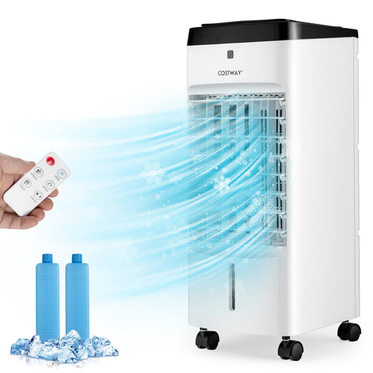 Evaporative Air Cooler, 3-in-1 Portable Quiet Swamp Cooler and Humidifier with Remote, 4 Modes, 70° Oscillation