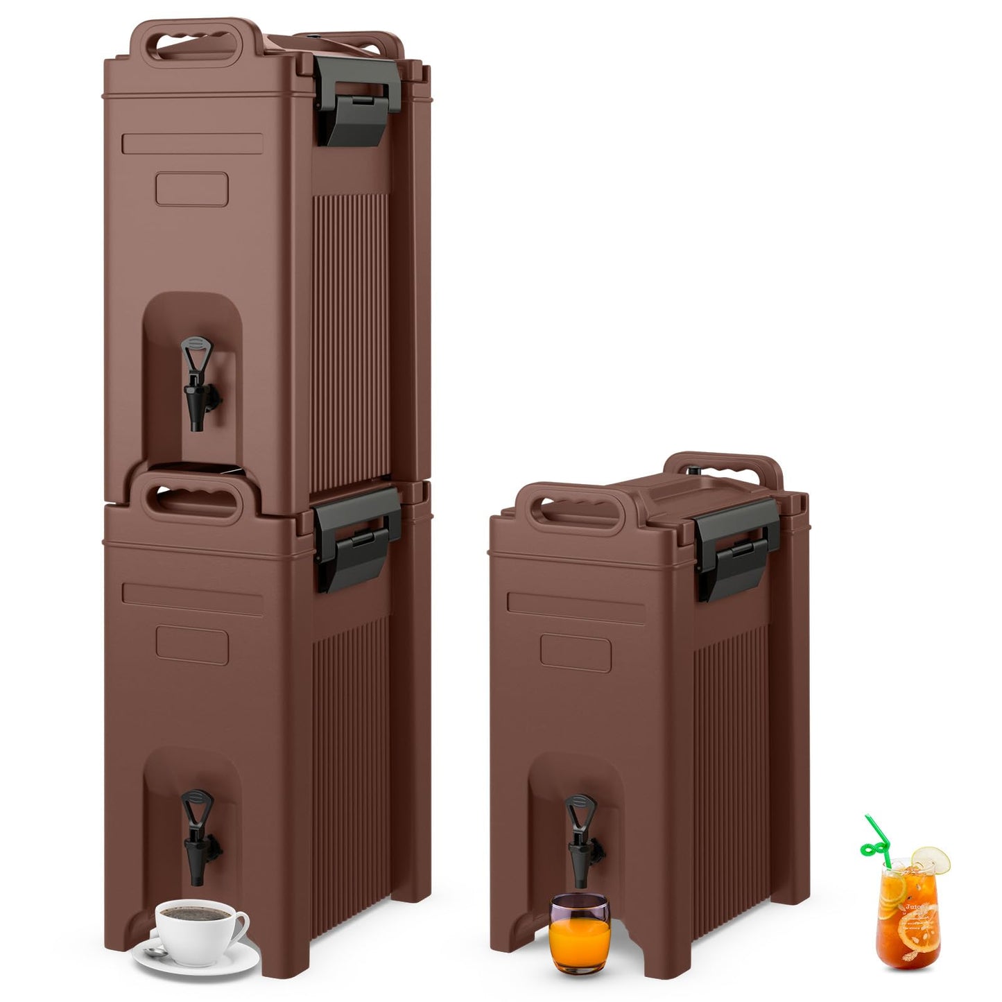 ARLIME Insulated Beverage Dispenser with Handles, 5 Gallon Food-Grade Hot and Cold Beverage Server