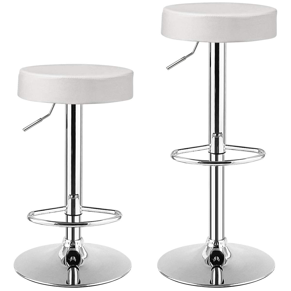 Bar Stools Set of 1/2/4 Modern Swivel Backless Round Barstool